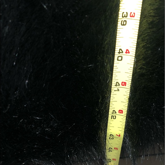 Tracy Reese Classic Black Beads Fur wool long coat. Size 4 , excellent condition - Picture 6 of 9